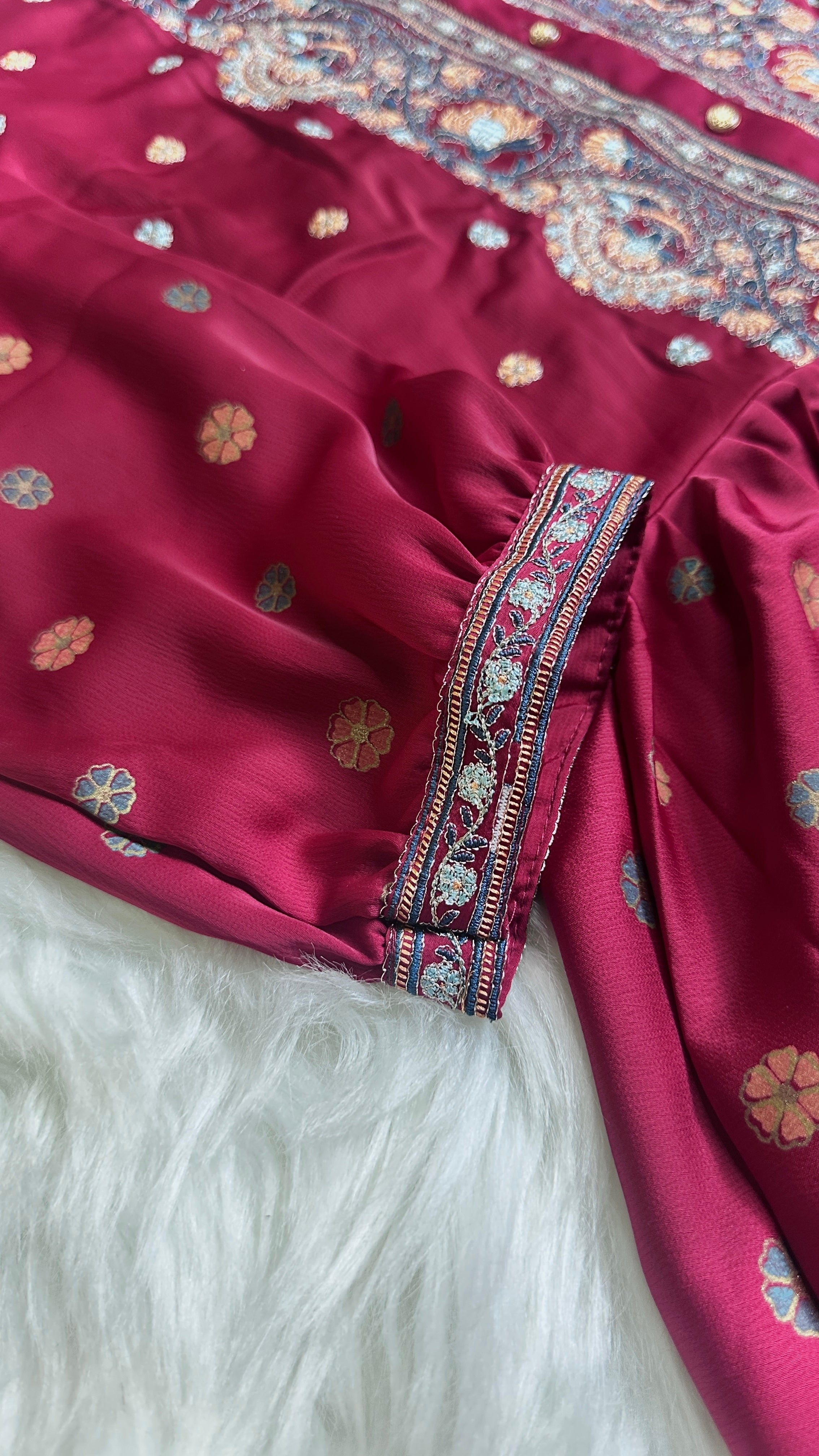 Silk Printed Co-ord Set - Red