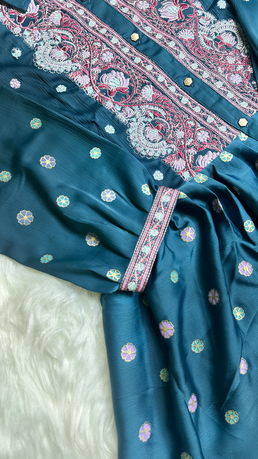 Silk Printed Co-ord Set - Bottle Green