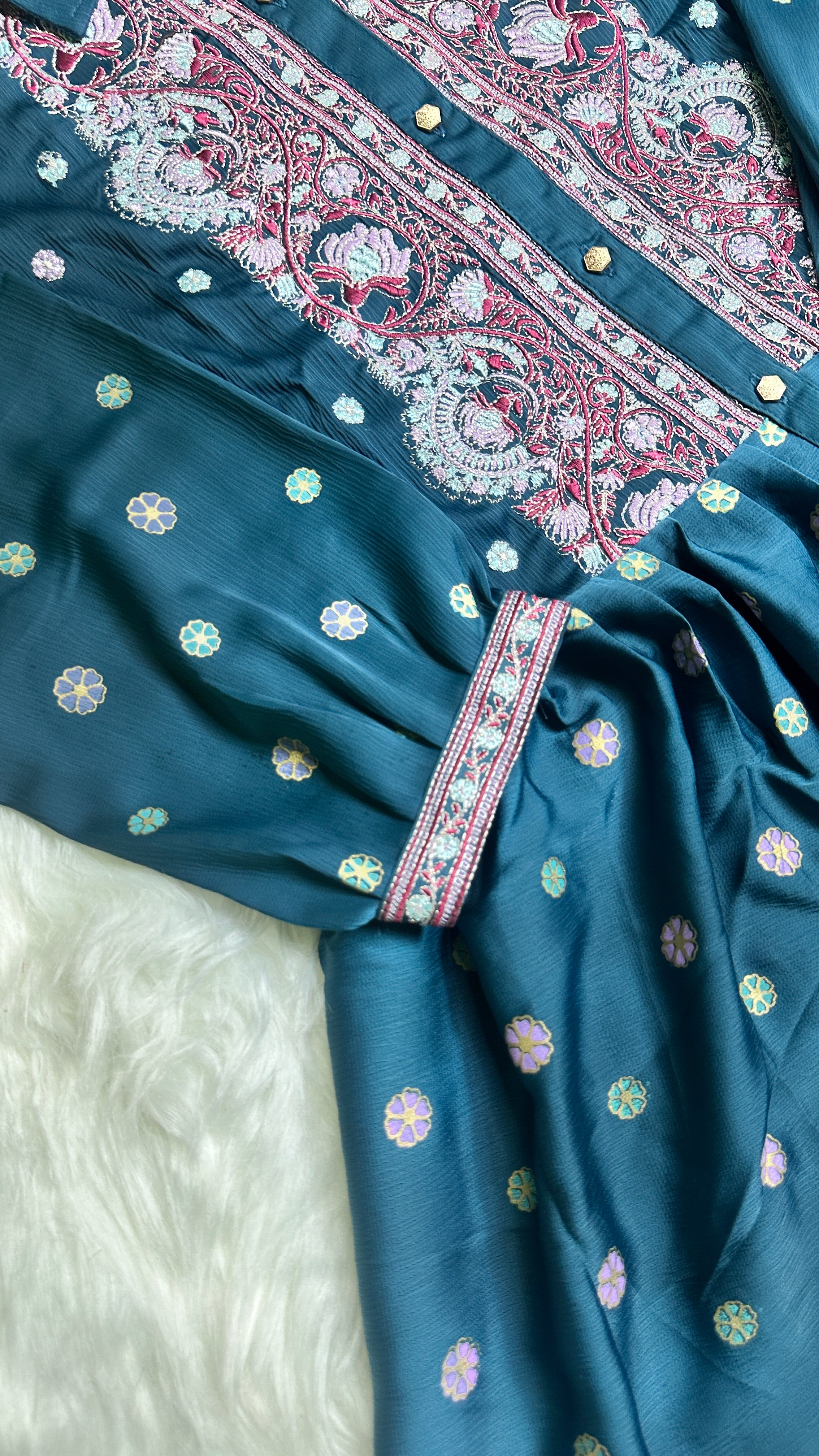 Silk Printed Co-ord Set - Bottle Green